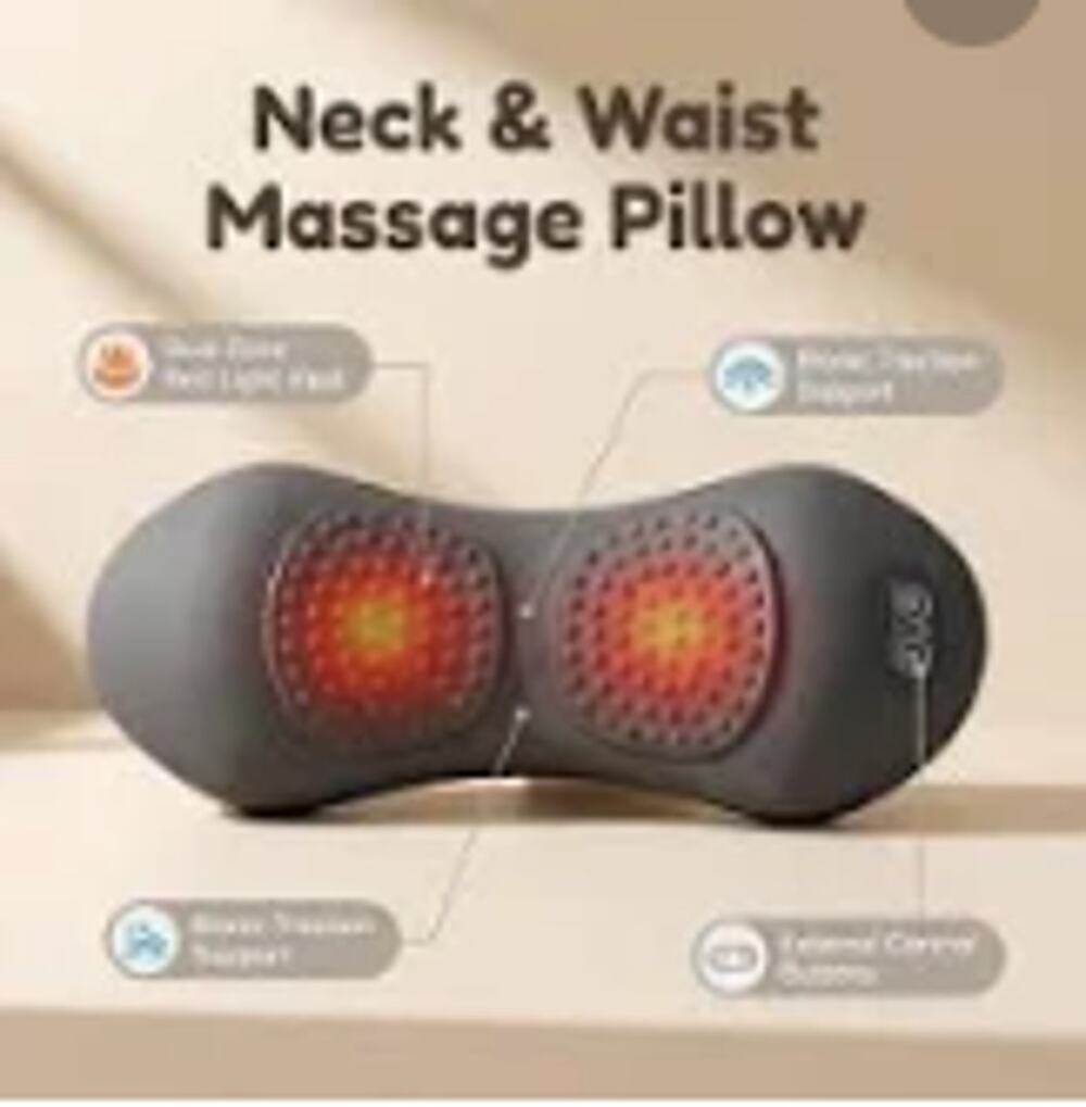 3 In 1 Electric Lumbar Support Pillow Smooth Spine Triple Fusion Back Massager